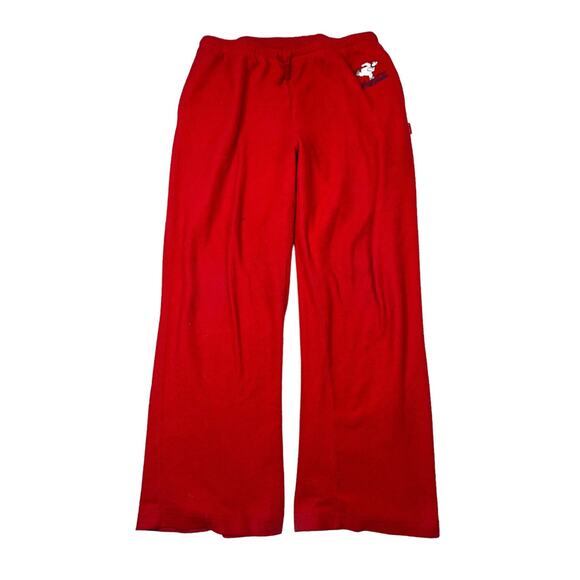 Coca Cola VTG 90s Embroidered Polar Bear Fleece Lounge Pants Red Womens Lg 11/13 - Picture 1 of 5
